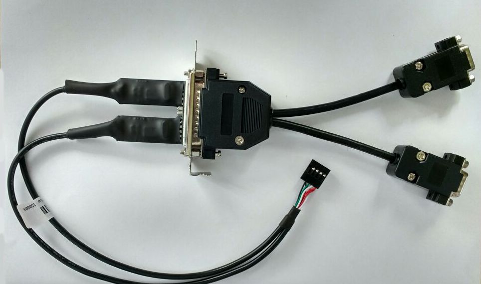 Conversor USB interna (modu 2x5) para 2 portas seriais RS232 (DB25M) 1 aleta 80mm + cabo Y para 2 conectores DB9M