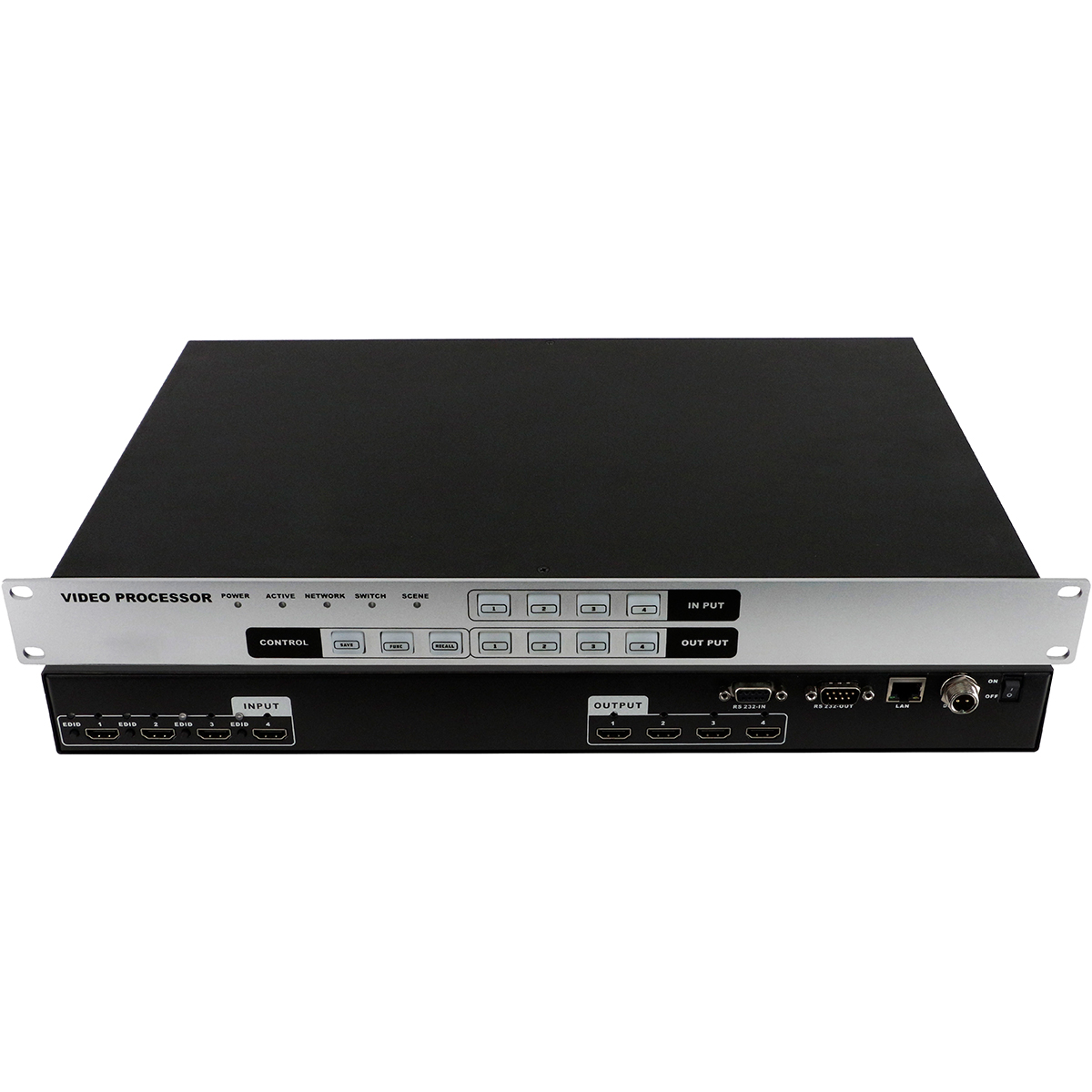 Matrix HDMI 4x4 4K30, rack 1U, EDID, TCP/IP, RS232 