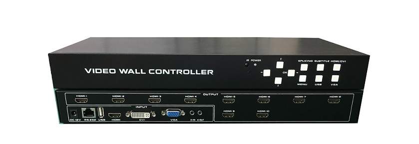 Controlador de vídeo Wall USB/HDMI/VGA para 10 telas HDMI - Atualização do produto FX-VW0109MF